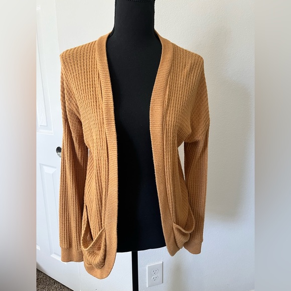 Pink Rose Sweaters - Pink Rose Women's Tan Cardigan Sweater